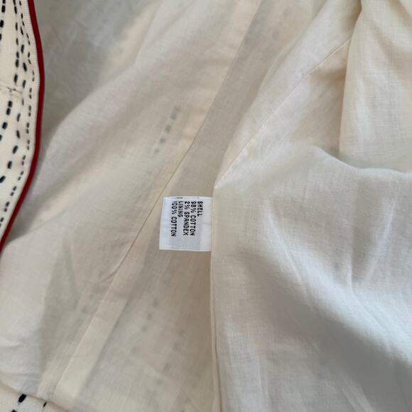 Talbots Blazer (Cream with Navy Dot Dash Stitching and Red Piping) - Picture 3 of 4